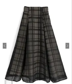 GRL チェック柄シアーフレアスカート[tu1082] アイボリー
