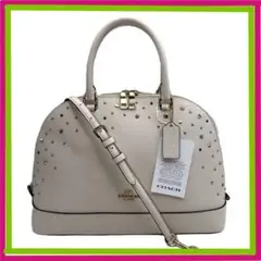 COACHコーチショルダーホワイト スターダストスタッズ シエラ サッチェルのサムネイル