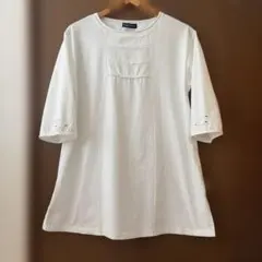 drug stores ホワイト 五分袖チュニック　3サイズ