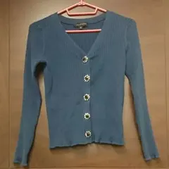 【美品】ジルスチュアート ビジューボタン付きリブカーディガン