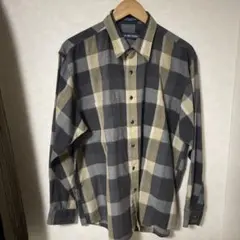 VAN HEUSEN グレー系チェック 長袖シャツ L/G