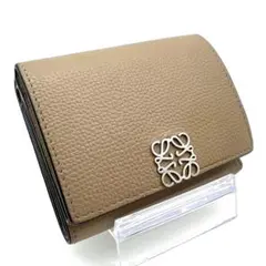 ロエベ アナグラム トライフォールド 三つ折り財布 ベージュ A761