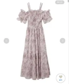 SNIDEL Sustainableオフショルギャザーワンピース ライトピンク