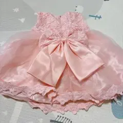 【おまけ付】ベビードレス　レース　ピンク　70