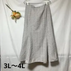 フレアスカートロング　ラメ　ウエストゴム厚手　裏地あり　大きなサイズ3L〜4L