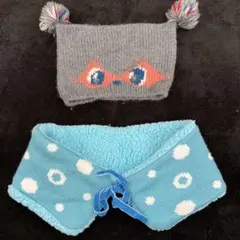 ニット帽子　ネックウォーマー　マフラー　もこもこ