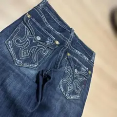 90~00s 刺繍　wide denim y2k grunge swag
