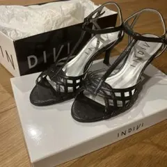 INDIVI ブラック ストラップサンダル　二次会　結婚式　オケージョンのサムネイル