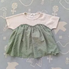 ペアマノン　ドット柄フリルTシャツ 120サイズ