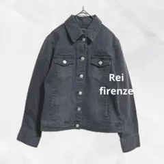 c9【レイフィレンツェ】美品リラックスデニムジャケットMヴィンテージ調ショート丈