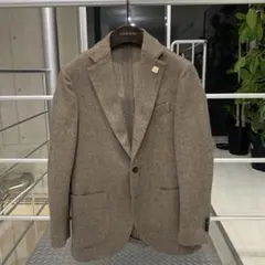 【美品】LARDINI ブラウンベージュ テーラードジャケット　46