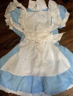 ハロウィン　コスプレ　水色　メイド風　エプロン付き