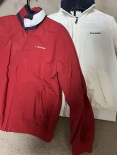 Tommy Hilfiger ナイロンジャケット ホワイト•レッドセット
