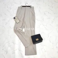 ローリーズファーム/ワイドパンツLサイズセンタープレスウエストゴム裾スリット美脚