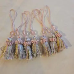 タッセル ハンドメイド ピンク ビーズ handmade 7個セット まとめ