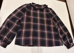 MAJESTIC LEGON チェック柄ブラウス ネイビー M