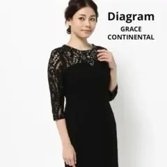 Diagram ビジュー付きブラック ドレス GRACE CONTINENTAL