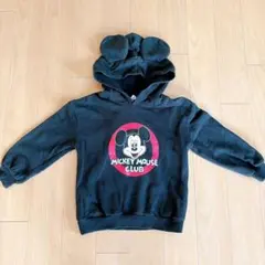 【値引きしました】Littc ミッキーマウスクラブ 耳付き パーカー 黒 120