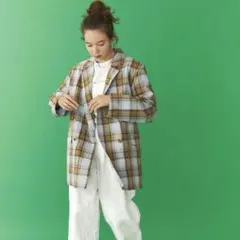 【美品】Ungrid カラーチェックジャケット Sのサムネイル