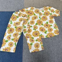 ひまわり柄 パジャマ 上下セット 80cm