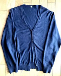 【UNIQLO 】UVカットクルーネックカーディガン ブラック XL