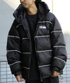 FIRST DOWN ファーストダウン テープ付　ダウンパーカー　黒　XL
