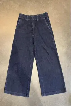 ダークブルー ワイドストレートジーンズ UNIQLO ブルーデニム ユニクロ
