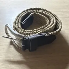 カジュアル編み込みベルト ベージュ