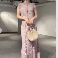 美品　snidel ジャガードレースペプラムブラウス&マーメイドスカート　セット