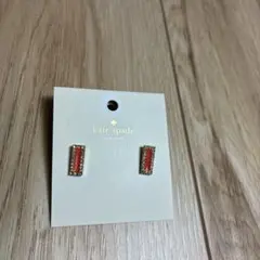kate spade レッド ストーン付きピアス
