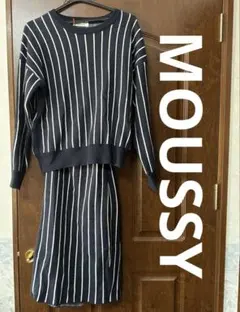 MOUSSY ストライプ ニット　スカートセットアップ