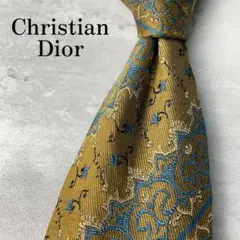 美品 Christian Dior ジャガード バロック柄 ストライプ ネクタイ