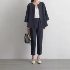 フォーマルスーツ パンツスーツ ネイビー XL 卒業式 入学式