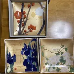 山本寛斎　角皿　プレート　3枚　花柄