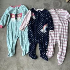 Carter’s ベビーパジャマ 3点セット 足付き 12ヶ月　80cm
