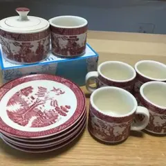 未使用　ニッコー　赤山水　ダブルフェニックス　ティーカップ　ソーサー