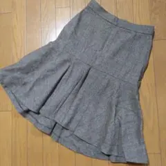 フレアスカート ヘリンボーン柄 茶色