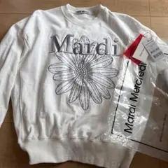 Mardi Mercredi 花柄刺繍トレーナー　ホワイト　グレー
