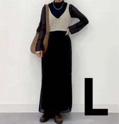 【新品・タグ付】ユニクロ　メッシュハイネックT マメクロゴウチ　ブラック　L
