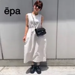 美品　ëpa　エパ　ノースリーブワンピース　ジャンパースカート　Aライン　黒 美品 ëpa エパ ノースリーブワンピース ジャンパースカート Aライン 黒