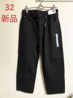 GU バギージーンズ 32 ブラック