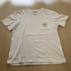 adidas ポケット付き ホワイト Tシャツ M
