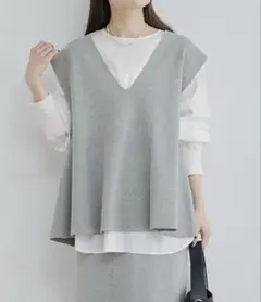 新品 pual ce cin ミラノリブVネックニットベスト セレモニー