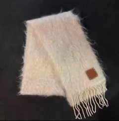 【ほぼ未使用】ロエベ　リバーシブルマフラー ベージュ ホワイト LOEWE リバーシブルマフラー ベージュ/ホワイト