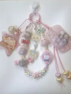 スマホストラップ バックチャーム パステルカラー