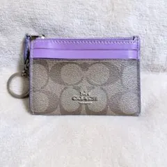 COACH パスケース 定期入れ パープル
