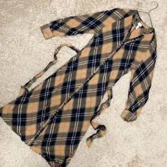 【良品】H&M チェック シャツワンピース 38P ベルト付