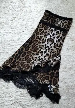 ヒョウ柄フリルミニワンピース