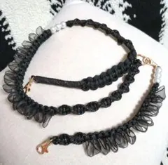 パラコード スマホショルダーストラップ 3way ラインストーン フリル ドット