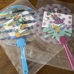 ディズニー　うちわ　ドナルド　デイジー　2枚セット